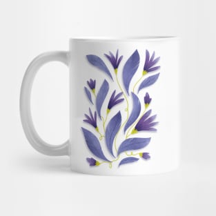 Very Peri Flowers and leaves, violets, floral pattern, periwinkle Mug